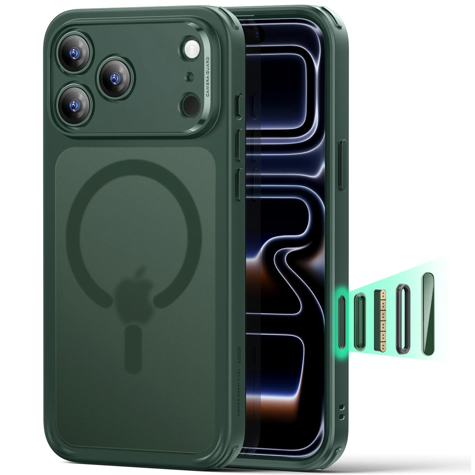 Θήκη ESR Classic Hybrid (Camera Control Button) MagSafe Frosted Green iPhone 17 Pro ΘΗΚΕΣ ESR Θήκη ESR Classic Hybrid (Camera Control Button) MagSafe Frosted Green iPhone 17 Pro