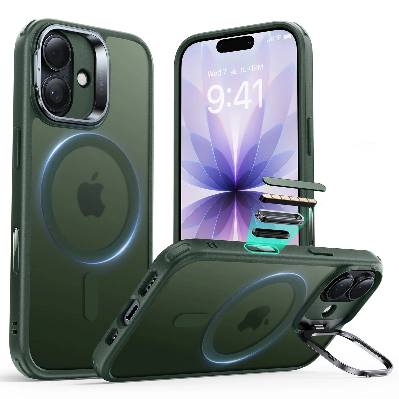 Θήκη ESR Classic Hybrid with Stash Stand (Camera Control Button) HaloLock MagSafe Frosted Green iPhone 17 ΘΗΚΕΣ ESR Θήκη ESR Classic Hybrid with Stash Stand (Camera Control Button) HaloLock MagSafe Frosted Green iPhone 17
