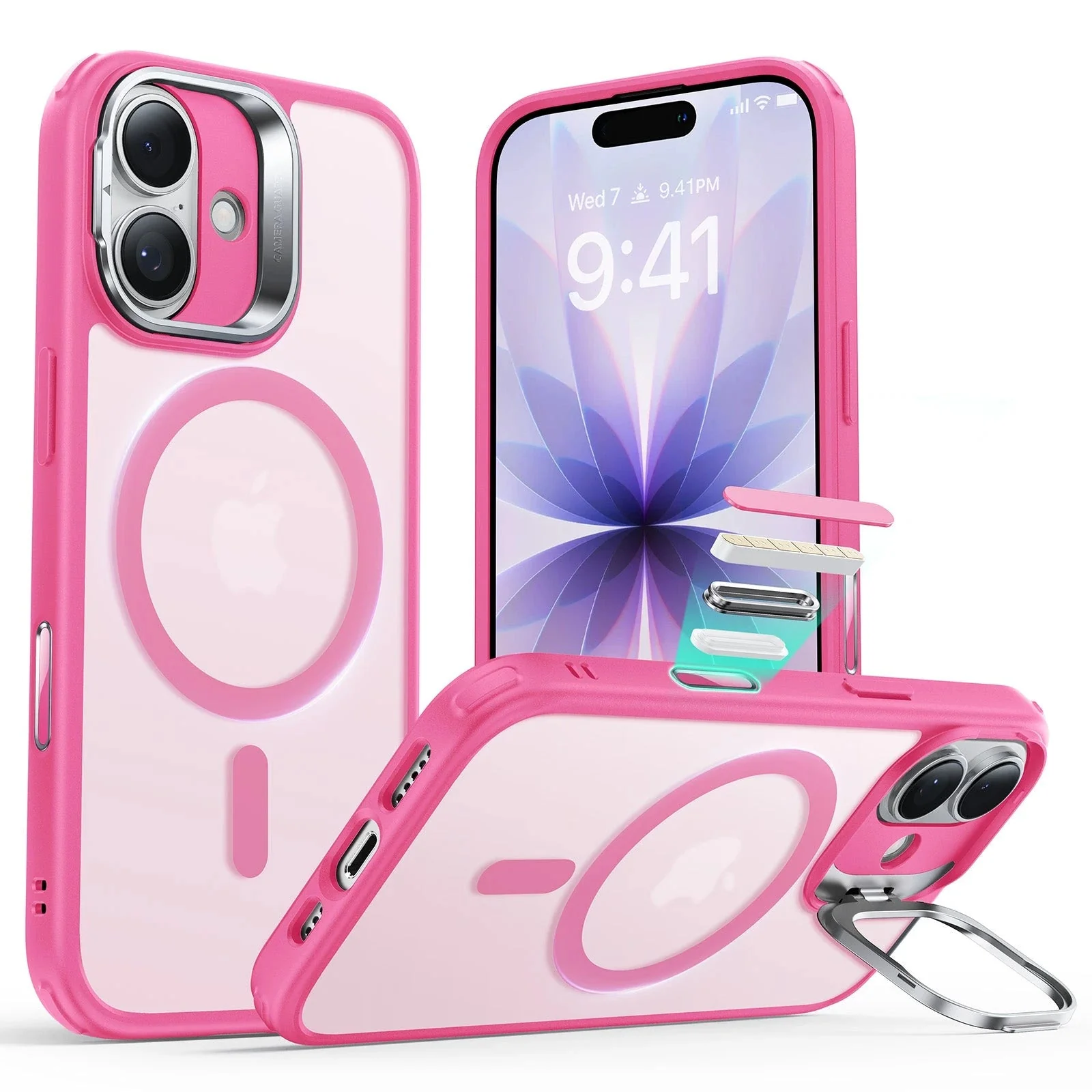Θήκη ESR Classic Hybrid with Stash Stand (Camera Control Button) HaloLock MagSafe Frosted Pink iPhone 17 ΘΗΚΕΣ ESR Θήκη ESR Classic Hybrid with Stash Stand (Camera Control Button) HaloLock MagSafe Frosted Pink iPhone 17
