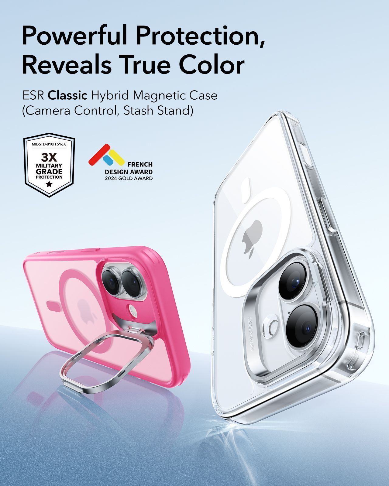 Θήκη ESR Classic Hybrid with Stash Stand (Camera Control Button) HaloLock MagSafe Frosted Pink iPhone 17 ΘΗΚΕΣ ESR Θήκη ESR Classic Hybrid with Stash Stand (Camera Control Button) HaloLock MagSafe Frosted Pink iPhone 17 - Image 7