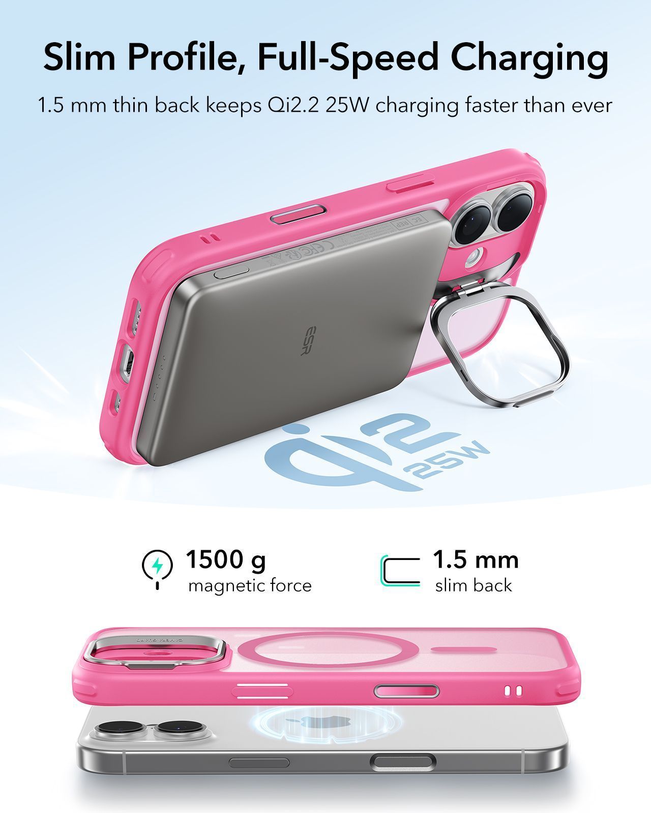 Θήκη ESR Classic Hybrid with Stash Stand (Camera Control Button) HaloLock MagSafe Frosted Pink iPhone 17 ΘΗΚΕΣ ESR Θήκη ESR Classic Hybrid with Stash Stand (Camera Control Button) HaloLock MagSafe Frosted Pink iPhone 17 - Image 3