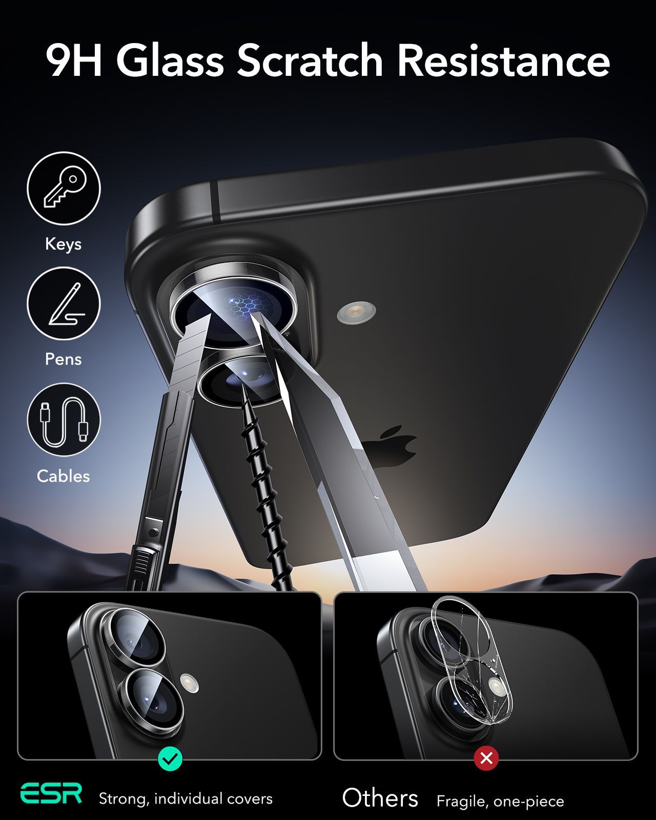 ESR Armorite Tempered Glass Camera Lens Clear iPhone 17/16/16 Plus ΠΡΟΣΤΑΣΙΑ ΟΘΟΝΗΣ ESR ESR Armorite Tempered Glass Camera Lens Clear iPhone 17/16/16 Plus - Image 9