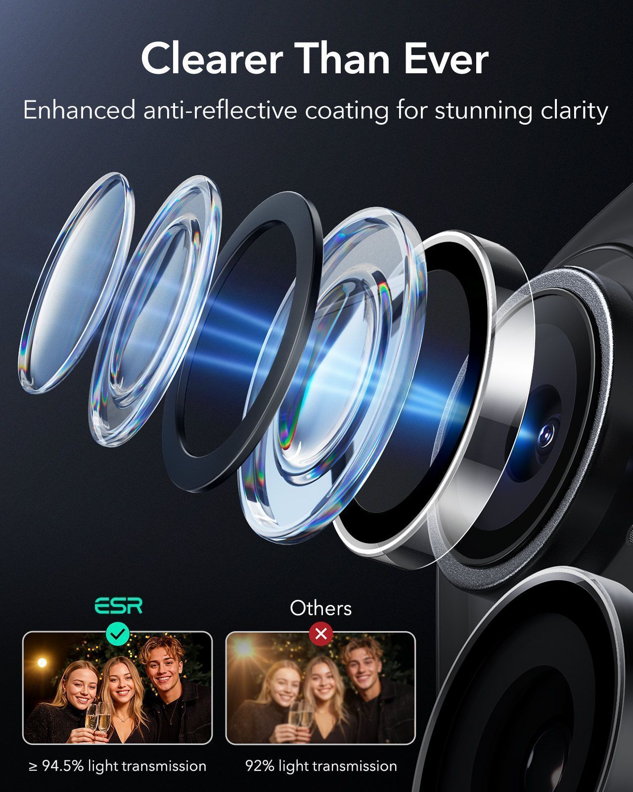 ESR Armorite Tempered Glass Camera Lens Clear iPhone 17/16/16 Plus ΠΡΟΣΤΑΣΙΑ ΟΘΟΝΗΣ ESR ESR Armorite Tempered Glass Camera Lens Clear iPhone 17/16/16 Plus - Image 4