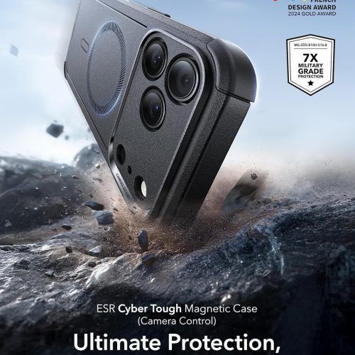 Alternative view of Θήκη ESR Cyber Tough with Camera Control Button Magsafe Black iPhone 17 Pro Max