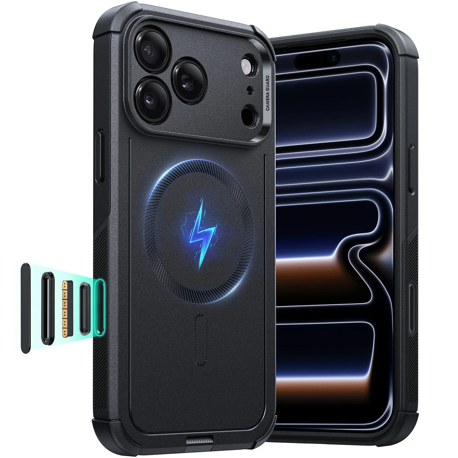 Θήκη ESR Cyber Tough with Camera Control Button Magsafe Black iPhone 17 Pro Max ΘΗΚΕΣ ESR Θήκη ESR Cyber Tough with Camera Control Button Magsafe Black iPhone 17 Pro Max