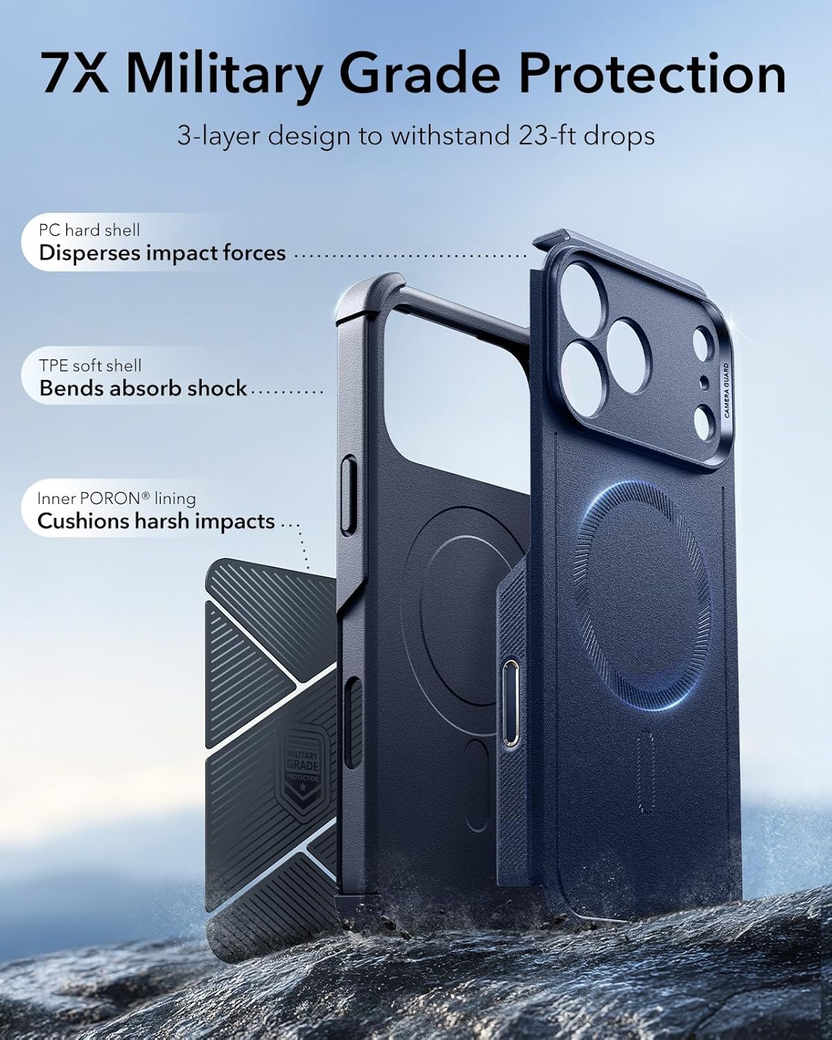 Θήκη ESR Cyber Tough with Camera Control Button Magsafe Blue iPhone 17 Pro ΘΗΚΕΣ ESR Θήκη ESR Cyber Tough with Camera Control Button Magsafe Blue iPhone 17 Pro - Image 4