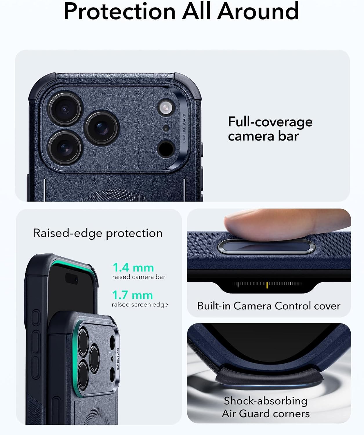 Θήκη ESR Cyber Tough with Camera Control Button Magsafe Blue iPhone 17 Pro ΘΗΚΕΣ ESR Θήκη ESR Cyber Tough with Camera Control Button Magsafe Blue iPhone 17 Pro - Image 3
