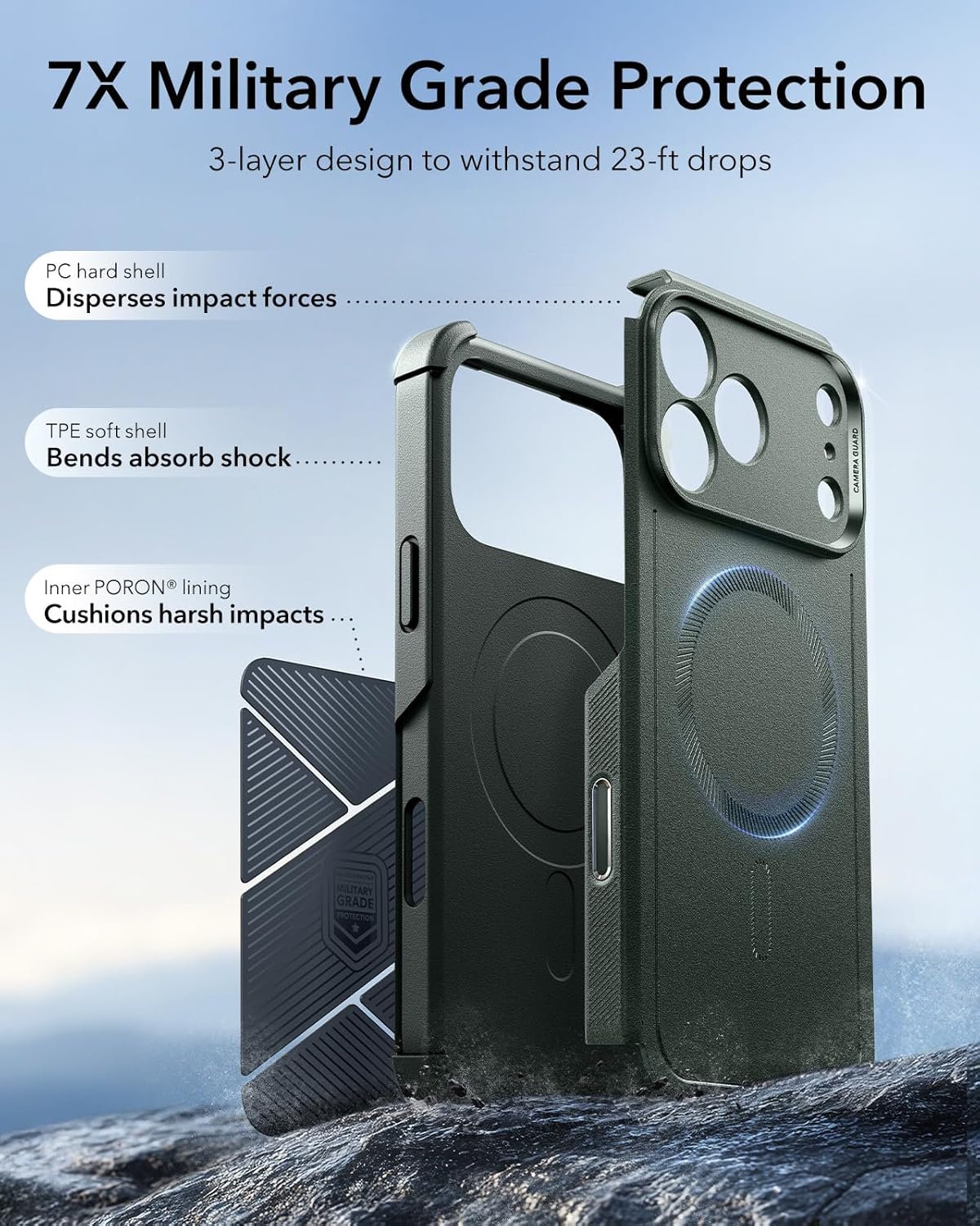 Θήκη ESR Cyber Tough with Camera Control Button Magsafe Green iPhone 17 Pro Max ΘΗΚΕΣ ESR Θήκη ESR Cyber Tough with Camera Control Button Magsafe Green iPhone 17 Pro Max - Image 4