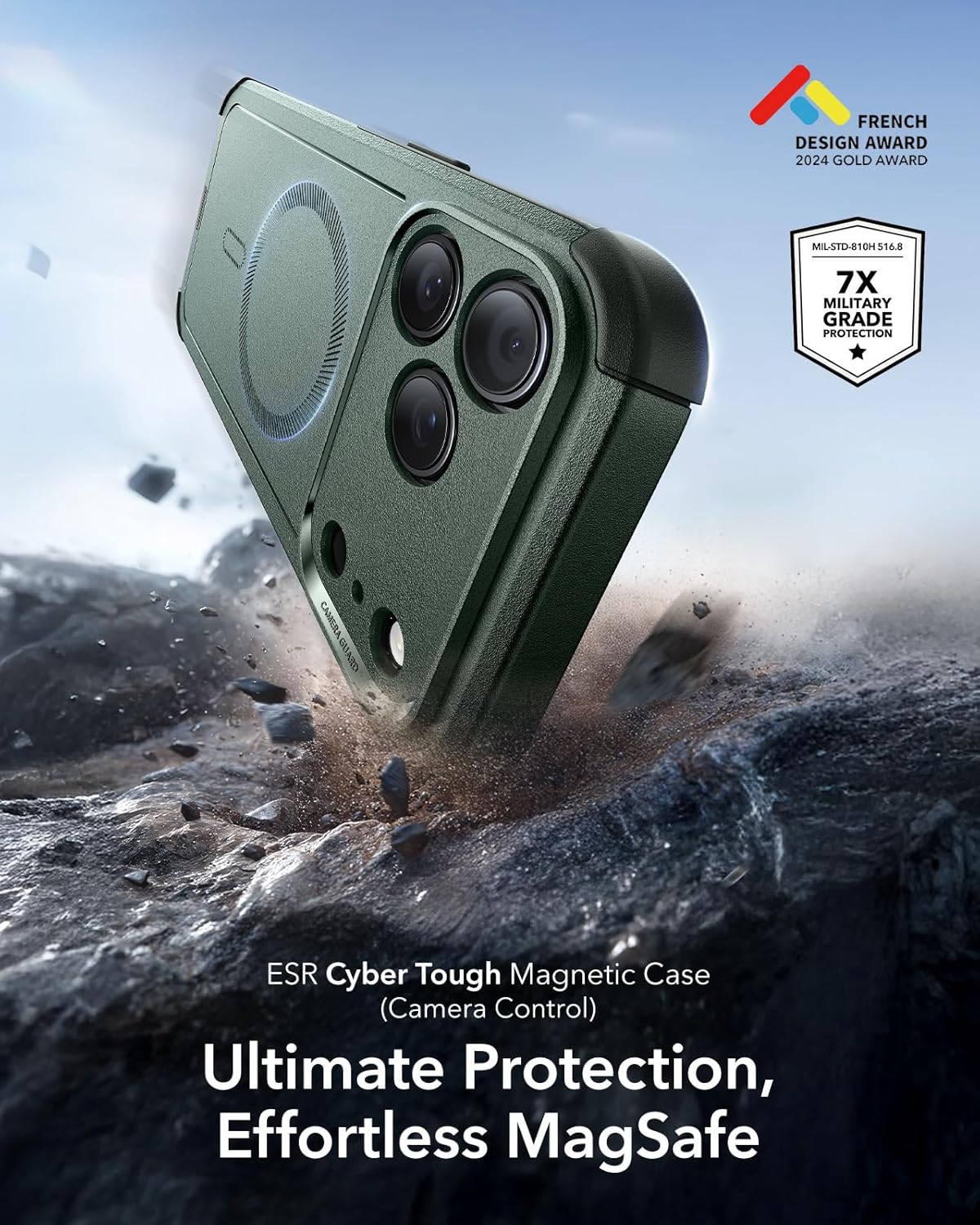 Θήκη ESR Cyber Tough with Camera Control Button Magsafe Green iPhone 17 Pro Max ΘΗΚΕΣ ESR Θήκη ESR Cyber Tough with Camera Control Button Magsafe Green iPhone 17 Pro Max - Image 2
