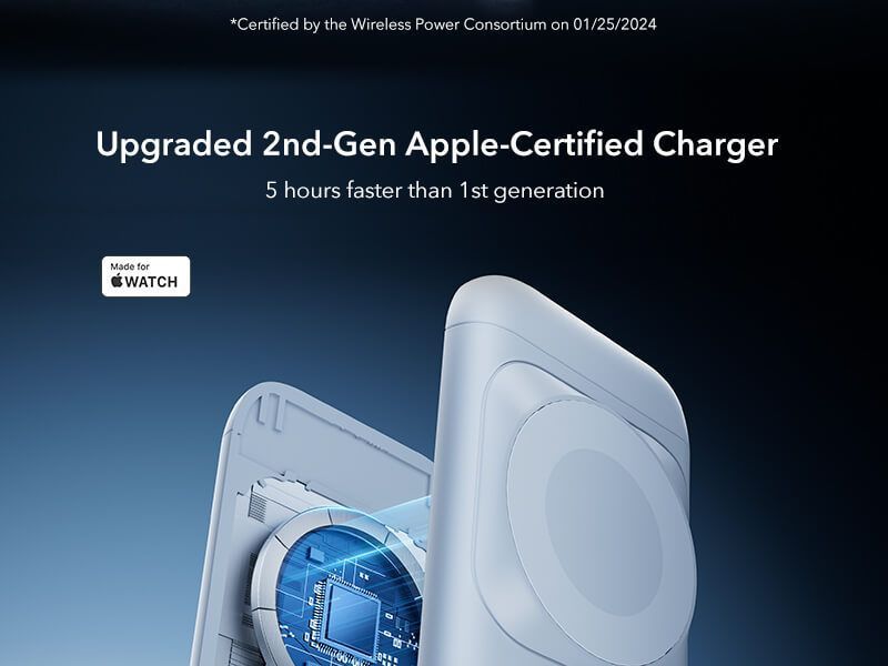 ESR Qi2 MagSafe 3-in-1 Wireless Charging Set White APPLE WATCH ESR ESR Qi2 MagSafe 3-in-1 Wireless Charging Set White - Image 4