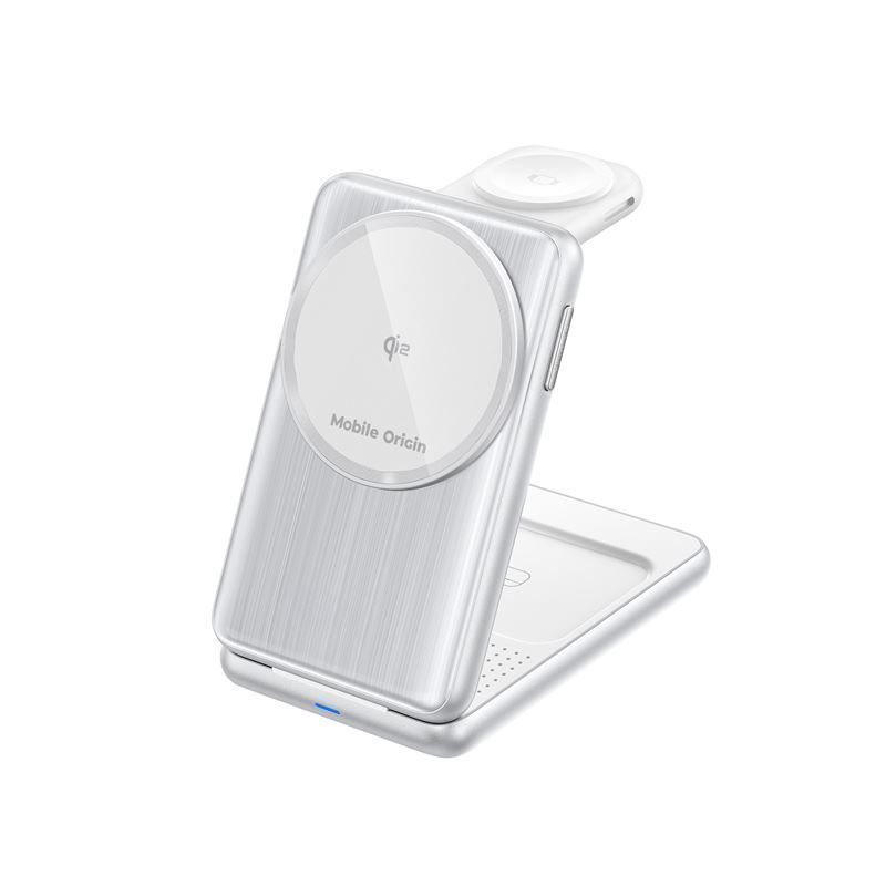 Mobile Origin 3in1 Foldable Qi2 Charger Silver (PW8) APPLE WATCH Mobile Origin Mobile Origin 3in1 Foldable Qi2 Charger Silver (PW8) - Image 2