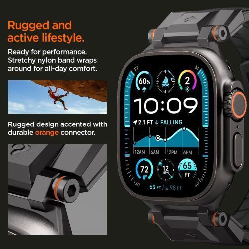 Alternative view of Λουράκι Spigen DuraPro Armor Black Edition Apple Watch 44/45/46/49mm