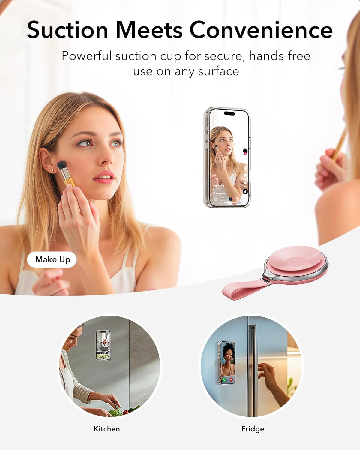 ESR Suction Cup Phone Mount HaloLock MagSafe Pink MAGSAFE GADGETS ESR ESR Suction Cup Phone Mount HaloLock MagSafe Pink - Image 2