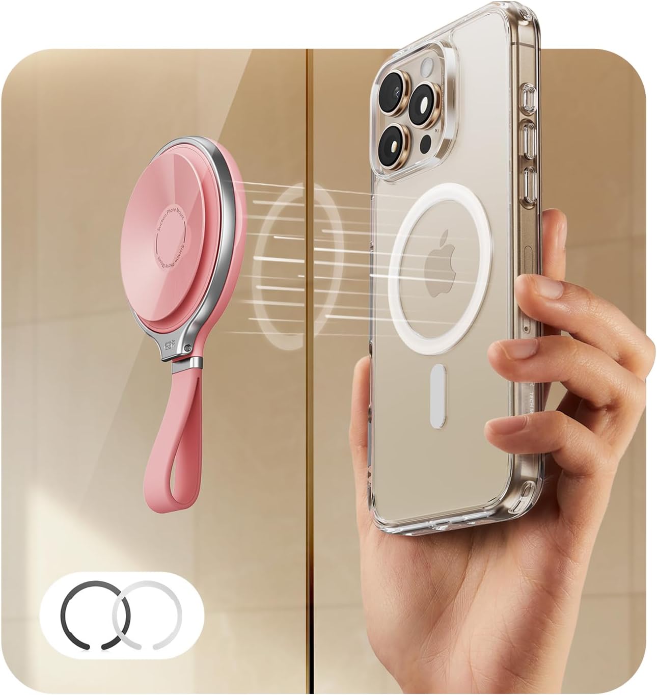ESR Suction Cup Phone Mount HaloLock MagSafe Pink MAGSAFE GADGETS ESR ESR Suction Cup Phone Mount HaloLock MagSafe Pink - Image 8