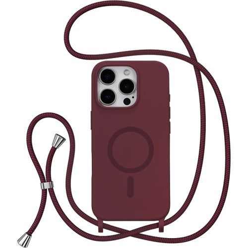 Θήκη Orso Soft TPU Κορδόνι Magsafe Wine iPhone 16 Pro