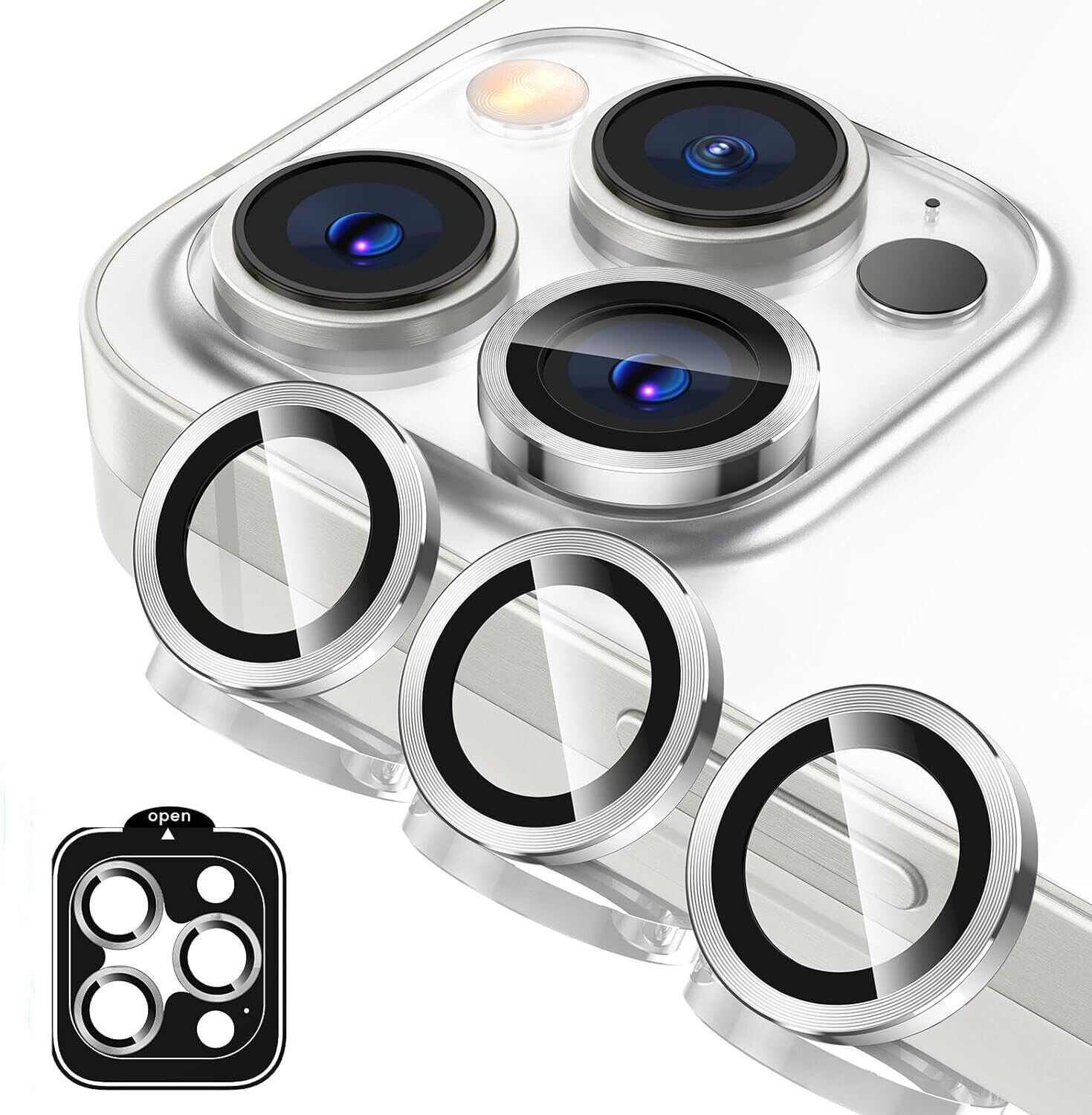 Orso Lens Camera Tempered Glass Silver iPhone 15 Pro/15 Pro Max/16 Pro/16 Pro Max ΠΡΟΣΤΑΣΙΑ ΟΘΟΝΗΣ Orso Orso Lens Camera Tempered Glass Silver iPhone 15 Pro/15 Pro Max/16 Pro/16 Pro Max