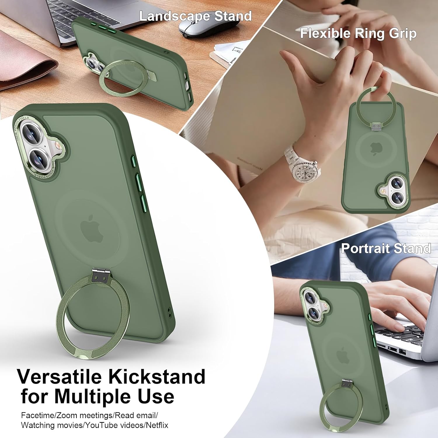 Θήκη Orso Ostand Hybrid Focus Frosted Forest Green iPhone 17 ΘΗΚΕΣ Orso Θήκη Orso Ostand Hybrid Focus Frosted Forest Green iPhone 17 - Image 4
