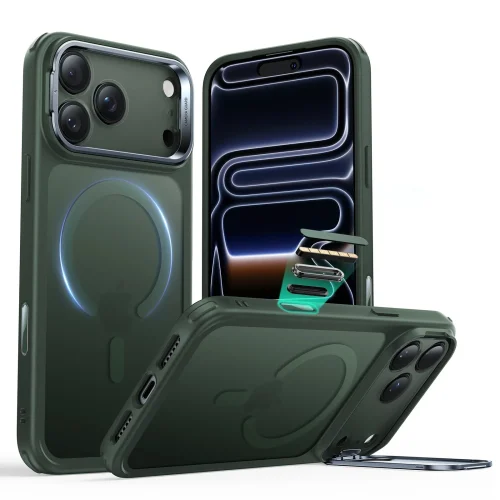 Θήκη ESR Classic Hybrid with Stash Stand (Camera Control Button) HaloLock MagSafe Frosted Green iPhone 17 Pro ΘΗΚΕΣ ESR Θήκη ESR Classic Hybrid with Stash Stand (Camera Control Button) HaloLock MagSafe Frosted Green iPhone 17 Pro