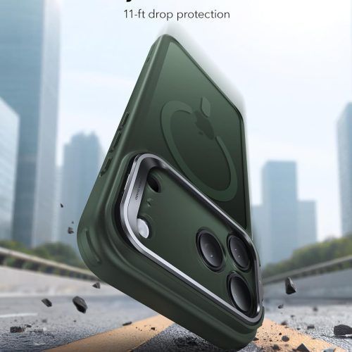 Alternative view of Θήκη ESR Classic Hybrid with Stash Stand (Camera Control Button) HaloLock MagSafe Frosted Green iPhone 17 Pro