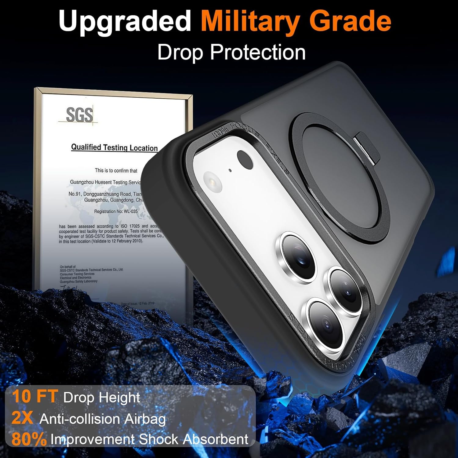 Θήκη Orso Ostand Hybrid Focus Frosted Black iPhone 17 Pro ΘΗΚΕΣ Orso Θήκη Orso Ostand Hybrid Focus Frosted Black iPhone 17 Pro - Image 5
