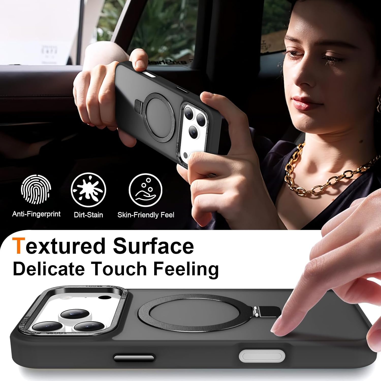 Θήκη Orso Ostand Hybrid Focus Frosted Black iPhone 17 Pro ΘΗΚΕΣ Orso Θήκη Orso Ostand Hybrid Focus Frosted Black iPhone 17 Pro - Image 2