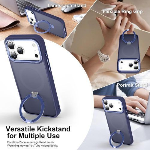 Alternative view of Θήκη Orso Ostand Hybrid Focus Frosted Dark Blue iPhone 17 Pro