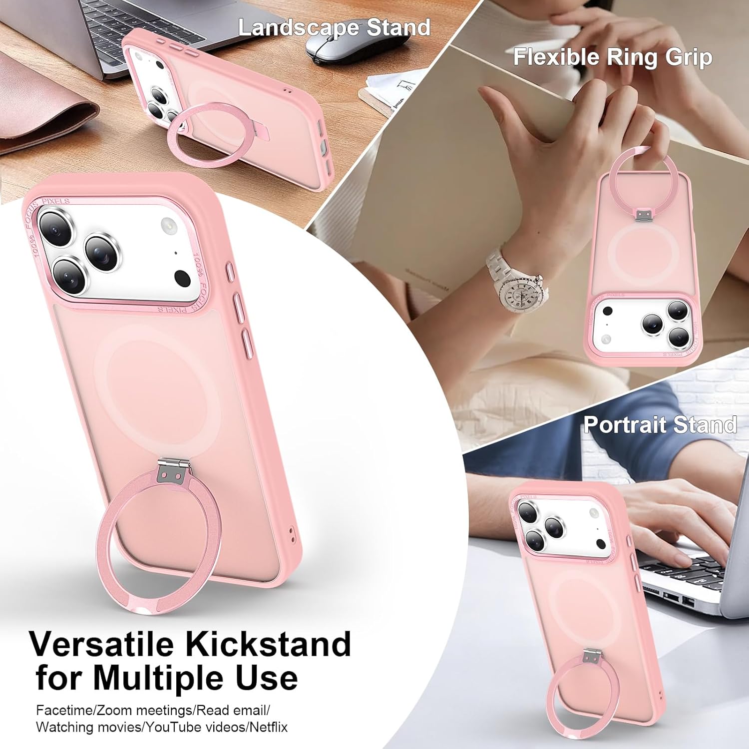 Θήκη Orso Ostand Hybrid Focus Frosted Pink iPhone 17 Pro Max ΘΗΚΕΣ Orso Θήκη Orso Ostand Hybrid Focus Frosted Pink iPhone 17 Pro Max - Image 4