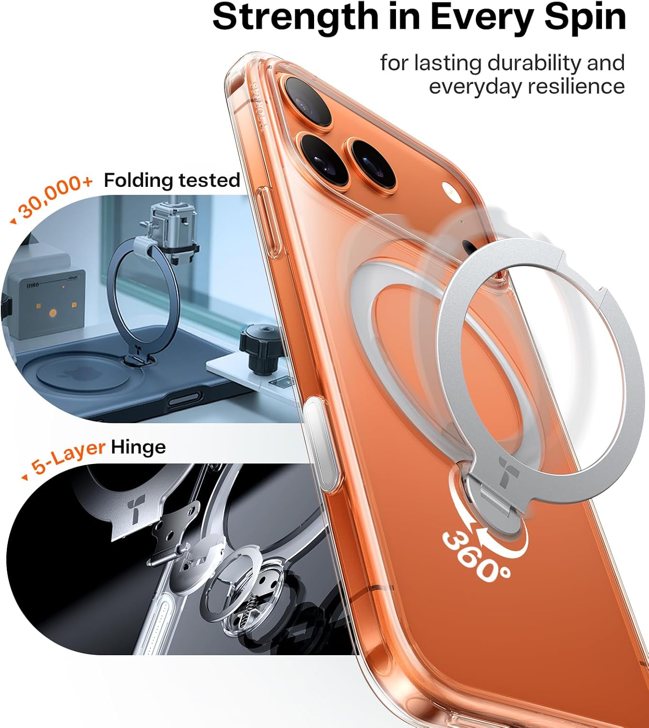 Θήκη Torras Ostand Spin MagSafe Clear iPhone 17 Pro Max ΘΗΚΕΣ TORRAS Θήκη Torras Ostand Spin MagSafe Clear iPhone 17 Pro Max - Image 8