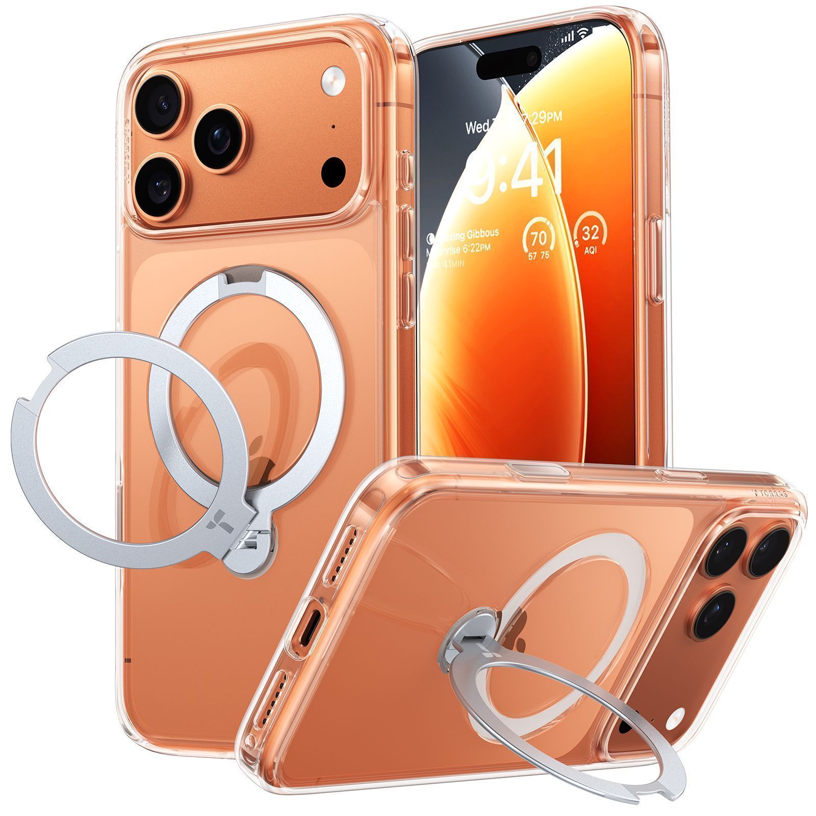 Θήκη Torras Ostand Spin MagSafe Clear iPhone 17 Pro ΘΗΚΕΣ TORRAS Θήκη Torras Ostand Spin MagSafe Clear iPhone 17 Pro