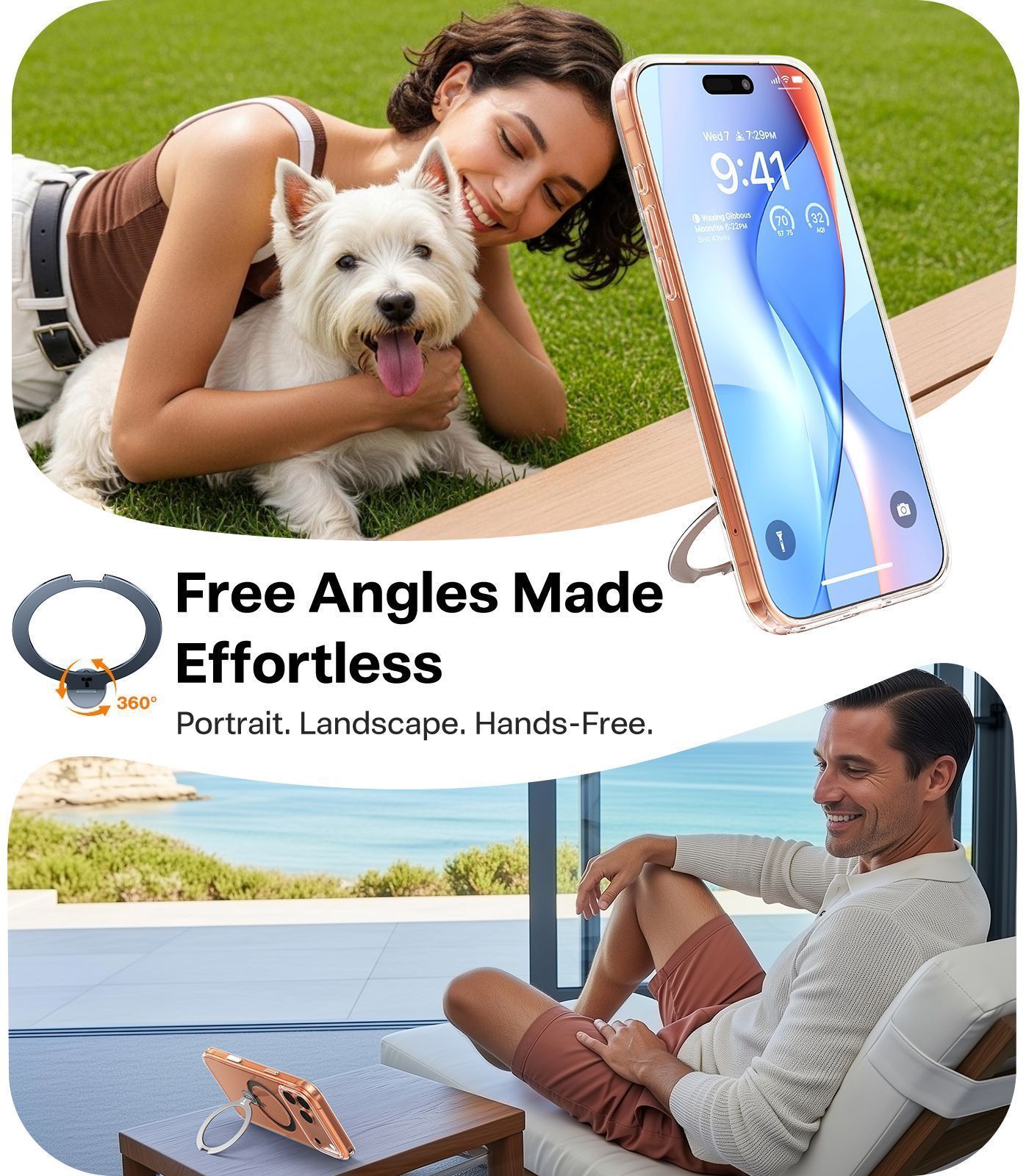 Θήκη Torras Ostand Spin MagSafe Clear iPhone 17 Pro ΘΗΚΕΣ TORRAS Θήκη Torras Ostand Spin MagSafe Clear iPhone 17 Pro - Image 4