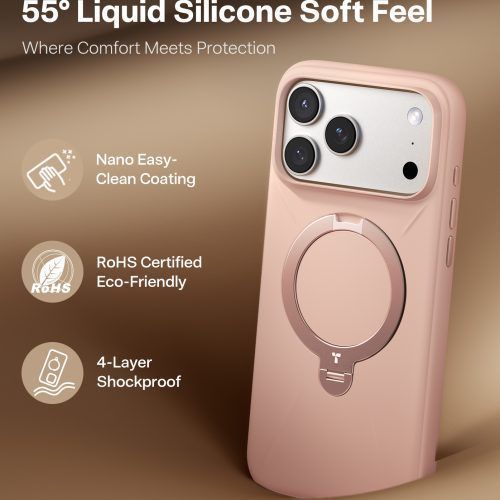 Alternative view of Θήκη Torras Ostand Spin Silicone MagSafe Blush Pink iPhone 17 Pro Max