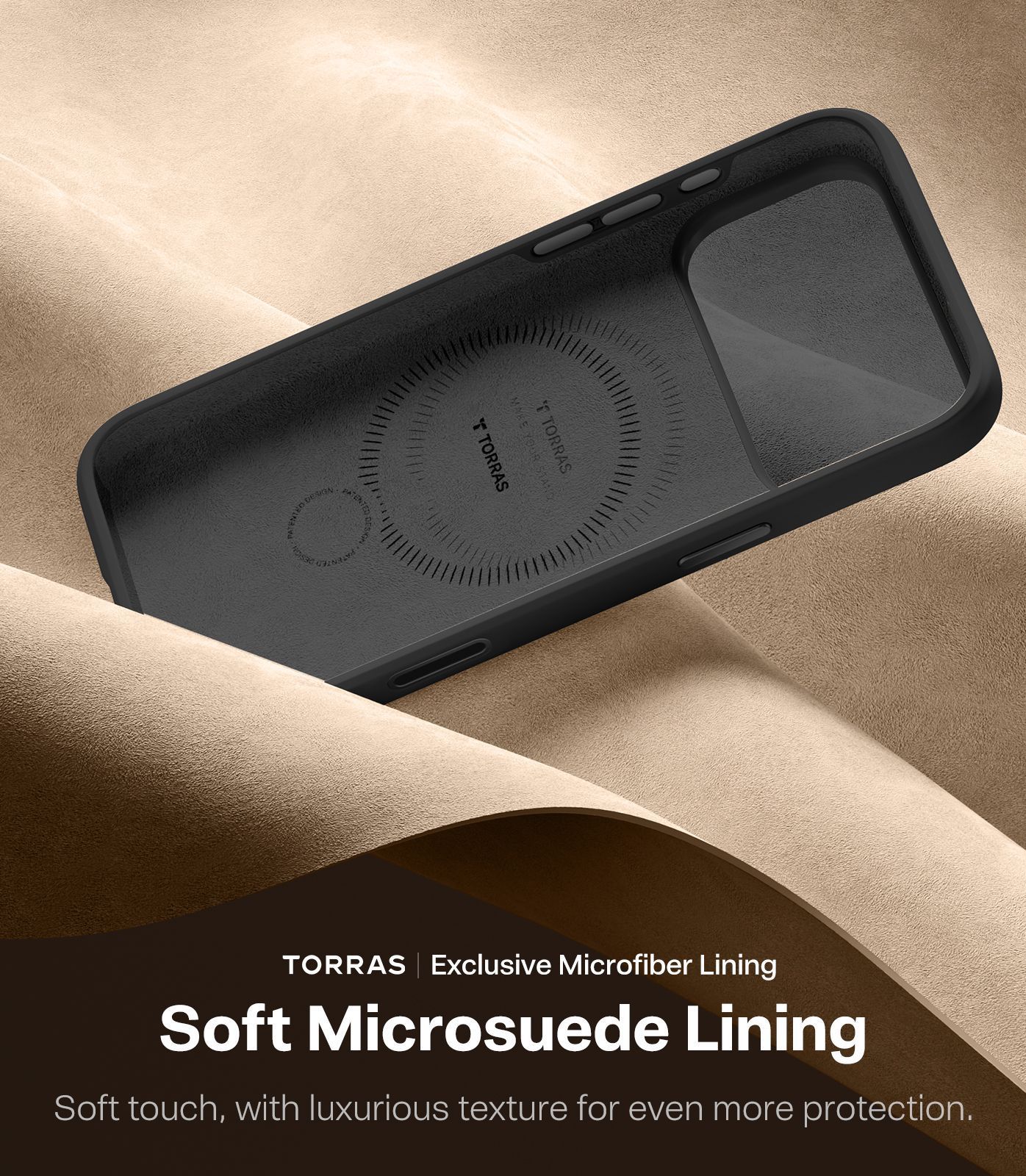 Θήκη Torras Ostand Spin Silicone MagSafe Obsidian Black iPhone 17 Pro ΘΗΚΕΣ TORRAS Θήκη Torras Ostand Spin Silicone MagSafe Obsidian Black iPhone 17 Pro - Image 3