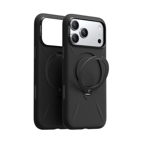 Alternative view of Θήκη Torras Ostand Spin Silicone MagSafe Obsidian Black iPhone 17 Pro