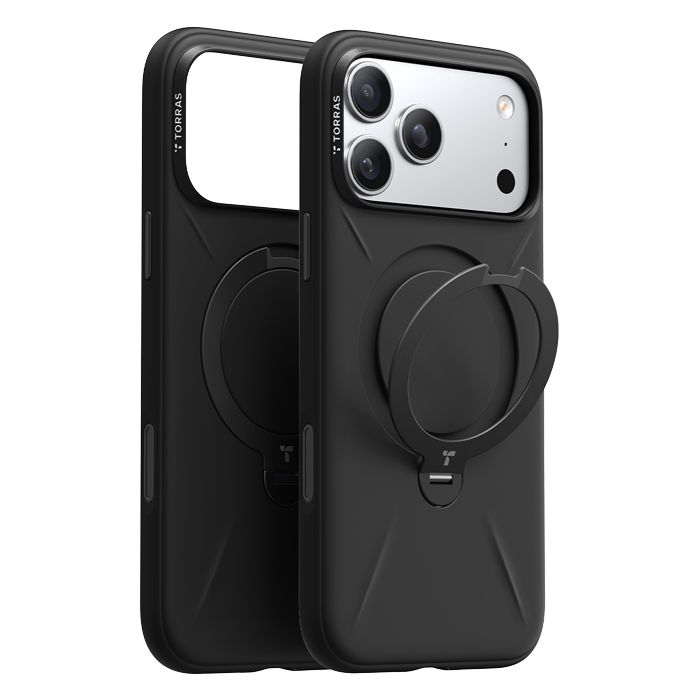 Θήκη Torras Ostand Spin Silicone MagSafe Obsidian Black iPhone 17 Pro ΘΗΚΕΣ TORRAS Θήκη Torras Ostand Spin Silicone MagSafe Obsidian Black iPhone 17 Pro