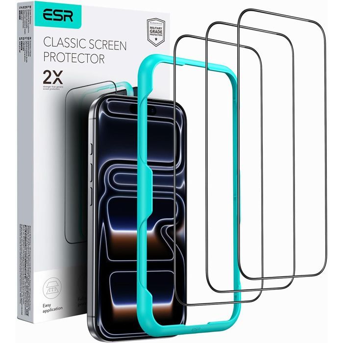 ESR Classic Tempered Glass iPhone 17 Pro (3-Pack) ΠΡΟΣΤΑΣΙΑ ΟΘΟΝΗΣ ESR ESR Classic Tempered Glass iPhone 17 Pro (3-Pack)