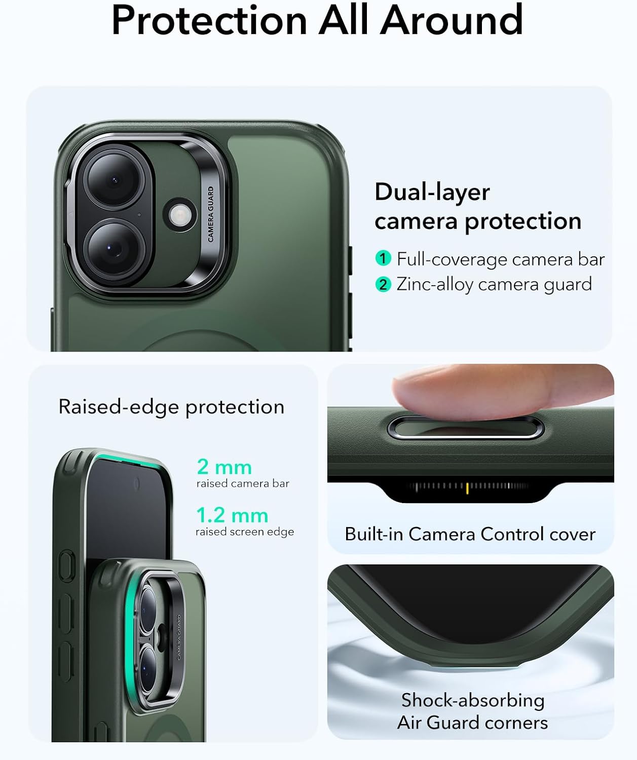 Θήκη ESR Classic Hybrid with Stash Stand (Camera Control Button) HaloLock MagSafe Frosted Green iPhone 17 ΘΗΚΕΣ ESR Θήκη ESR Classic Hybrid with Stash Stand (Camera Control Button) HaloLock MagSafe Frosted Green iPhone 17 - Image 3
