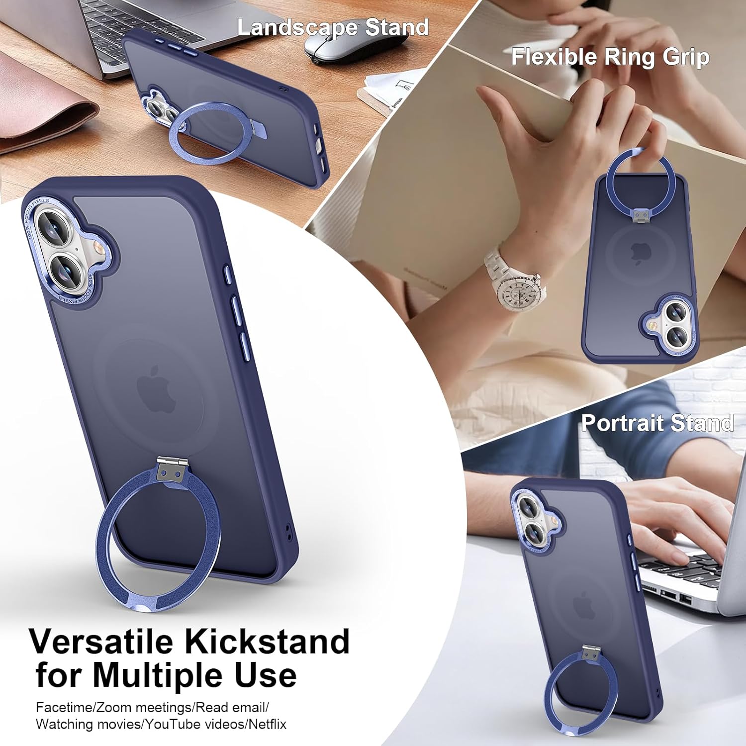 Θήκη Orso Ostand Hybrid Focus Frosted Dark Blue iPhone 17 ΘΗΚΕΣ Orso Θήκη Orso Ostand Hybrid Focus Frosted Dark Blue iPhone 17 - Image 2