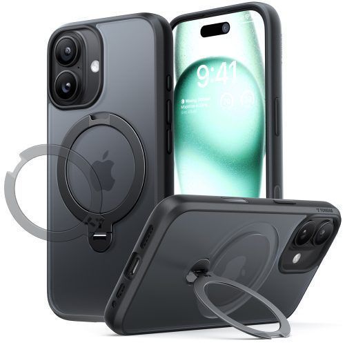 Θήκη Torras Ostand Spin MagSafe Black iPhone 17 ΘΗΚΕΣ TORRAS Θήκη Torras Ostand Spin MagSafe Black iPhone 17