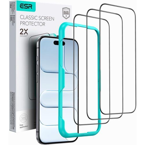ESR Classic Tempered Glass iPhone 17/16 Pro (3-Pack) ΠΡΟΣΤΑΣΙΑ ΟΘΟΝΗΣ ESR ESR Classic Tempered Glass iPhone 17/16 Pro (3-Pack)