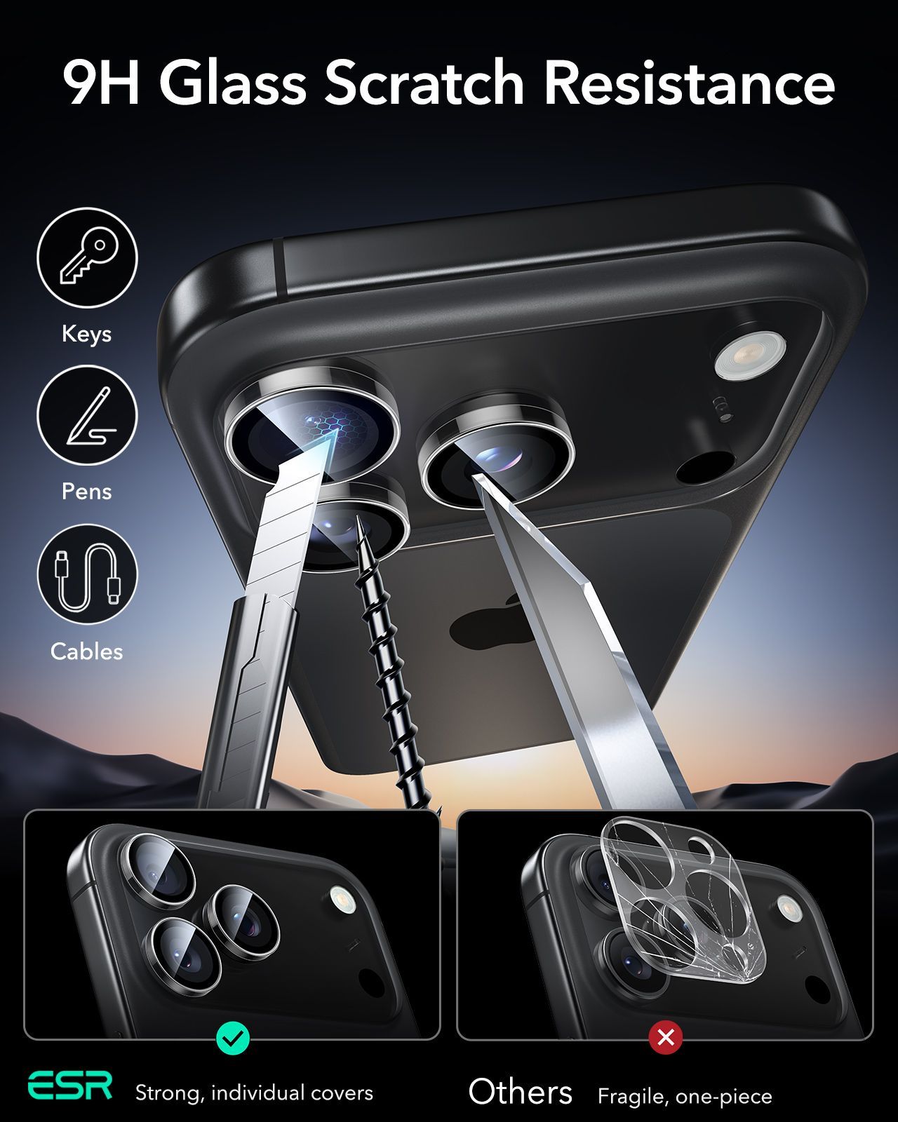 ESR Armorite Tempered Glass Camera Lens Clear iPhone 17 Pro/17 Pro Max ΠΡΟΣΤΑΣΙΑ ΟΘΟΝΗΣ ESR ESR Armorite Tempered Glass Camera Lens Clear iPhone 17 Pro/17 Pro Max - Image 3