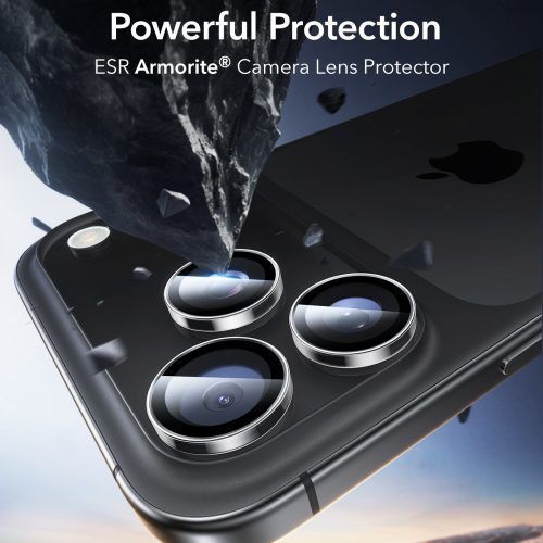 Alternative view of ESR Armorite Tempered Glass Camera Lens Clear iPhone 17 Pro/17 Pro Max