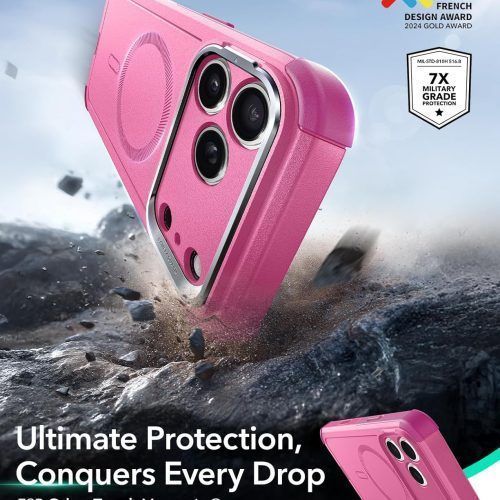 Alternative view of Θήκη ESR Cyber Tough (Stash Stand, Camera Control Button) Magsafe Rosy Pink iPhone 17 Pro Max