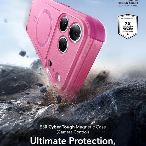 Alternative view of Θήκη ESR Cyber Tough with Camera Control Button Magsafe Pink iPhone 17 Pro