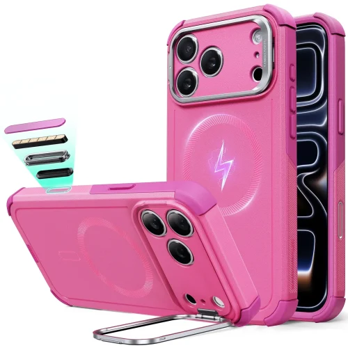 Θήκη ESR Cyber Tough (Stash Stand, Camera Control Button) Magsafe Rosy Pink iPhone 17 Pro Max ΘΗΚΕΣ ESR Θήκη ESR Cyber Tough (Stash Stand, Camera Control Button) Magsafe Rosy Pink iPhone 17 Pro Max