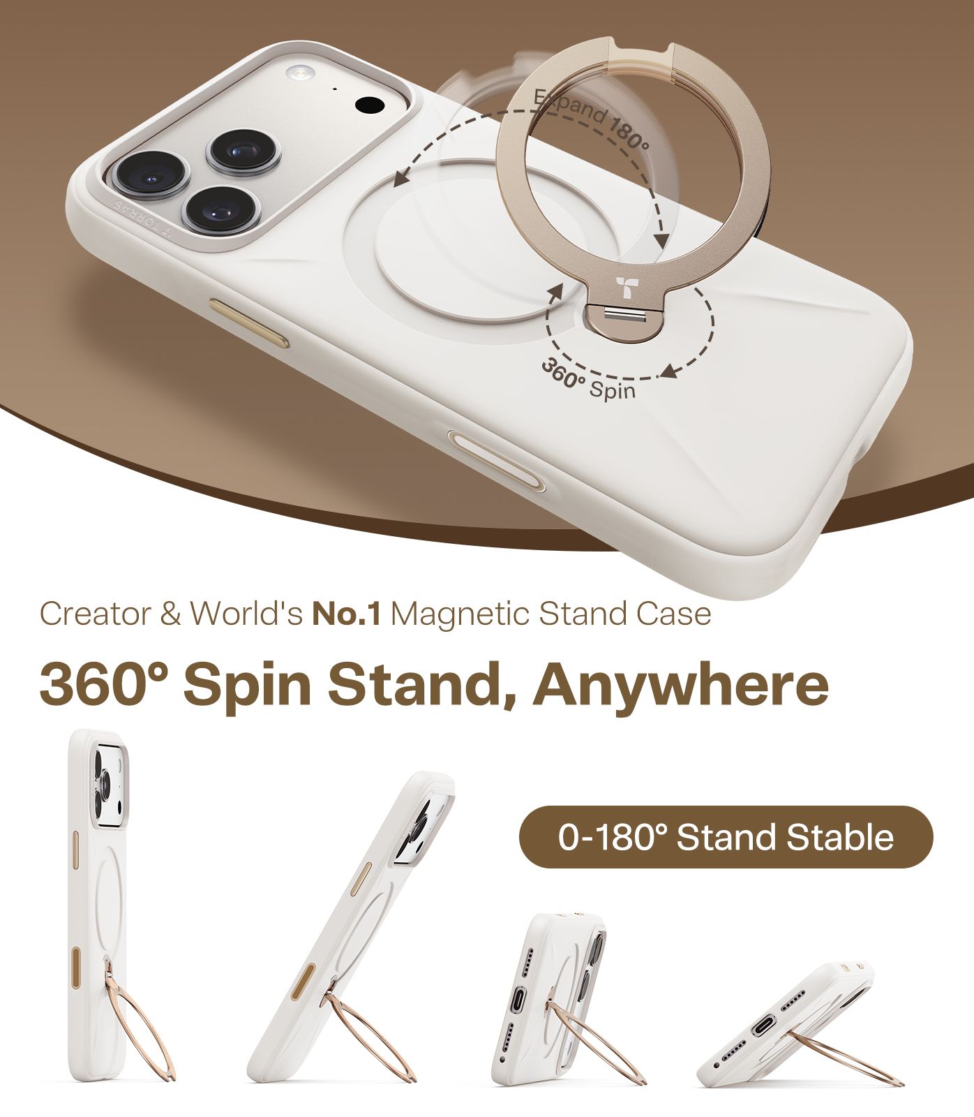 Θήκη Torras Ostand Spin Silicone MagSafe Baby Powder iPhone 17 Pro Max ΘΗΚΕΣ TORRAS Θήκη Torras Ostand Spin Silicone MagSafe Baby Powder iPhone 17 Pro Max - Image 4
