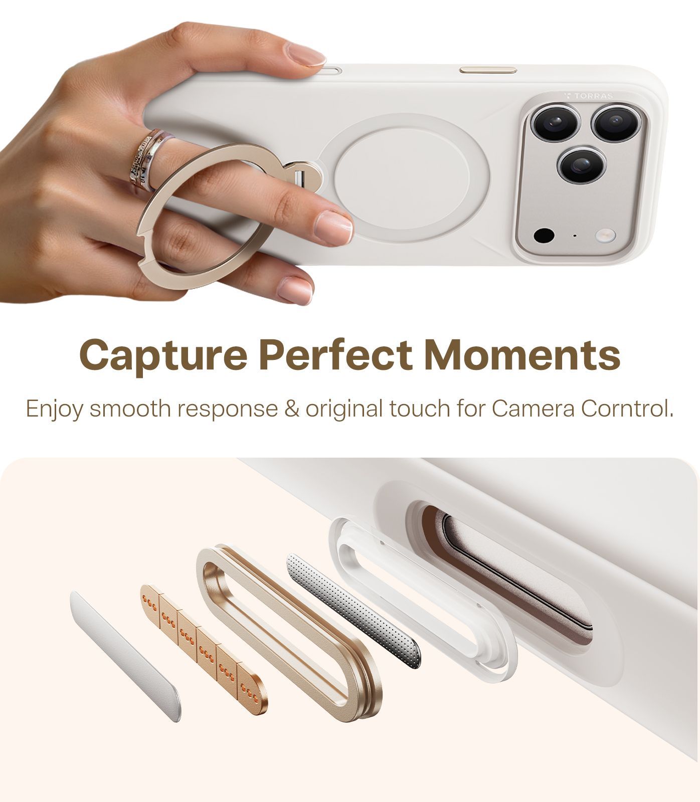 Θήκη Torras Ostand Spin Silicone MagSafe Baby Powder iPhone 17 Pro Max ΘΗΚΕΣ TORRAS Θήκη Torras Ostand Spin Silicone MagSafe Baby Powder iPhone 17 Pro Max - Image 5