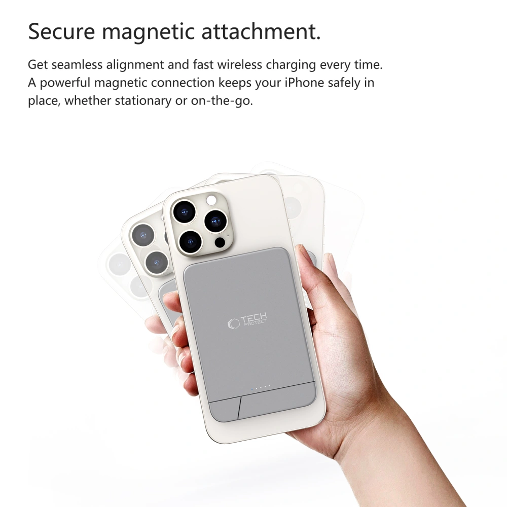 Tech-Protect LifeMag Magnetic PowerBank 10000mAh Space Grey (PB15) POWERBANK MAGSAFE Tech-Protect Tech-Protect LifeMag Magnetic PowerBank 10000mAh Space Grey (PB15) - Image 3