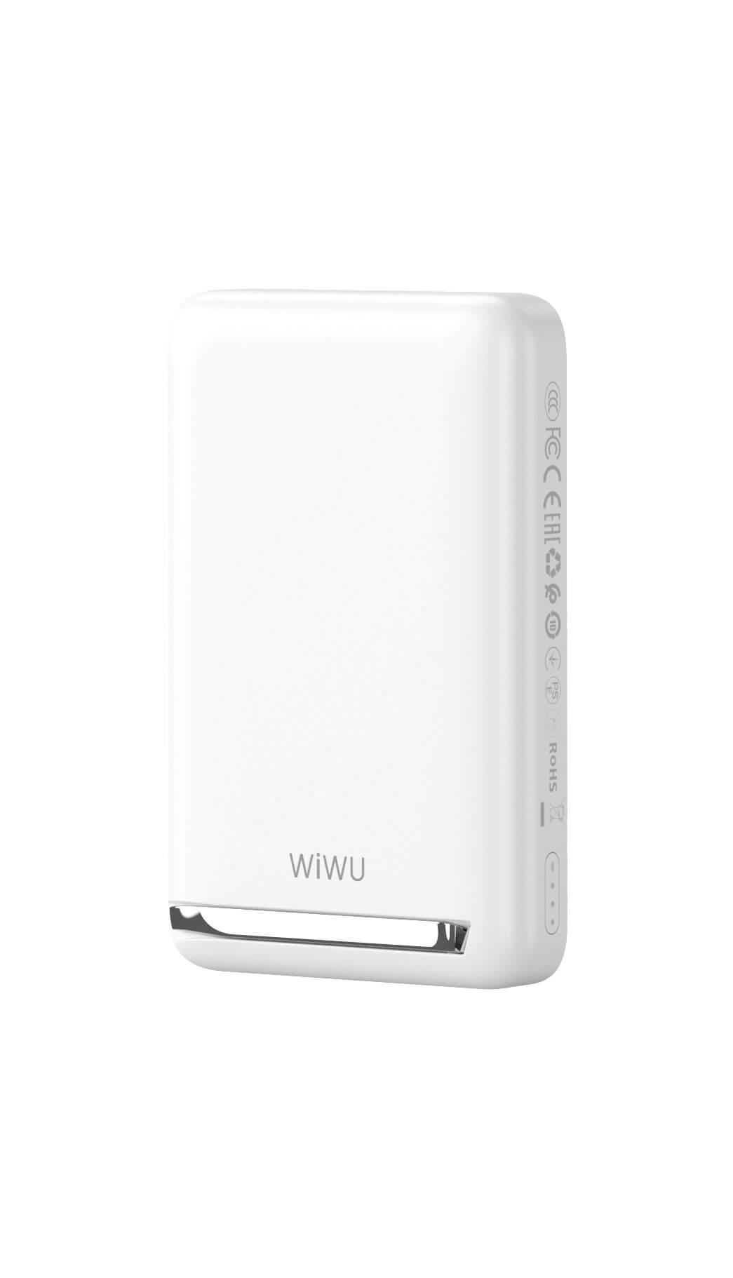 WiWU Magnetic MagSafe PowerBank 10000mAh with Stand White 15W (P043) POWERBANK MAGSAFE WIWU WiWU Magnetic MagSafe PowerBank 10000mAh with Stand White 15W (P043) - Image 3