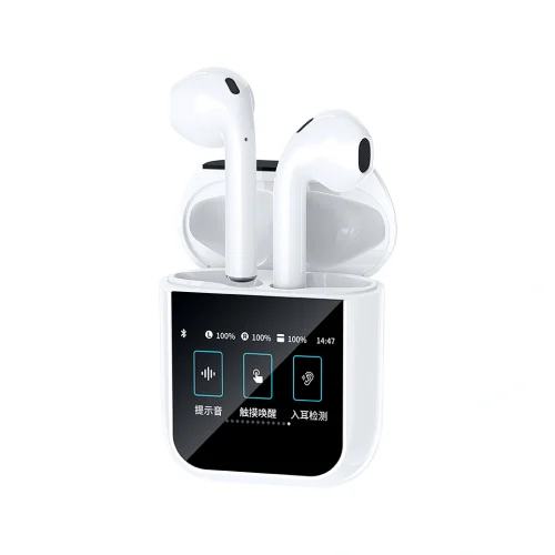 WiWU TWS LCD Touch Screen Wireless Earbuds White (T24) STOCK OFFERS WIWU WiWU TWS LCD Touch Screen Wireless Earbuds White (T24)