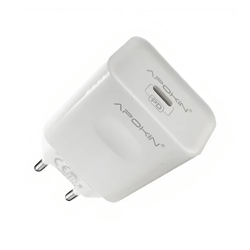 Alternative view of Apokin 20W PD USB-C 3A Fast Charger with Cable White (PC-60480)